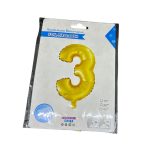 Foil Balloon 32 inch Gold Number 3
